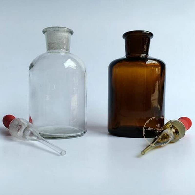 Glaskolben for das Labor, 30 ml, 60, 125, transparente oder braune Tropfflasche aus Glas for Eintropfen von Reagenzien(Clear 125ml 2pcs)