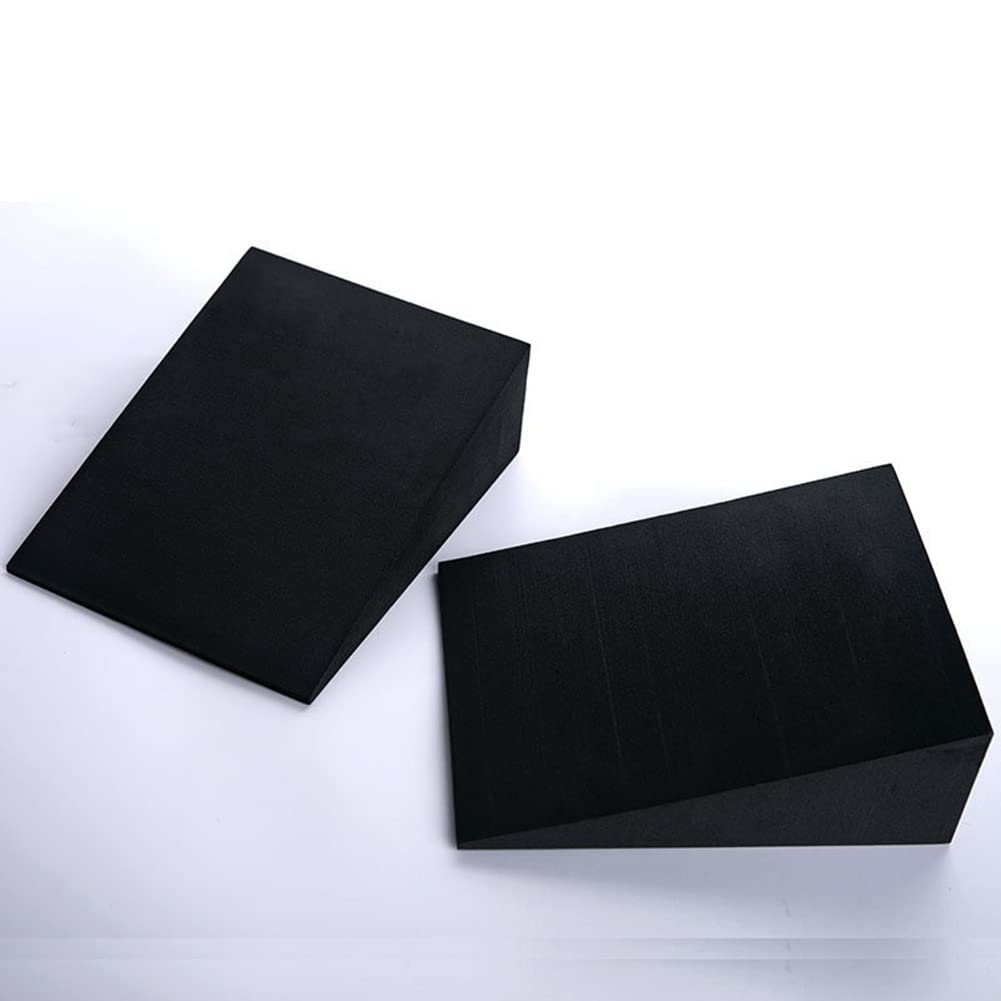 2 Yogamatten, Verstellbare Kniebeugenrampe Yoga Block, Pilates Slant Board Fußtrainer Schrägbrett, Kniekeil Beinstrecker Squat Wedge Wadendehner Keil, Schaumstoffkeil für Kniebeugen Kreuzheben