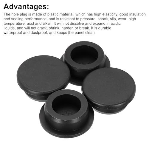 Image of MECCANIXITY 4pcs T-Shaped Silicone Plugs 29mm 1-1 /8 Inch Dia Snap in Plug Hole Seal Cover Round Rubber Stopper for Kitchen Rubber Bulkheads Waterproof Sealing Plugs Black