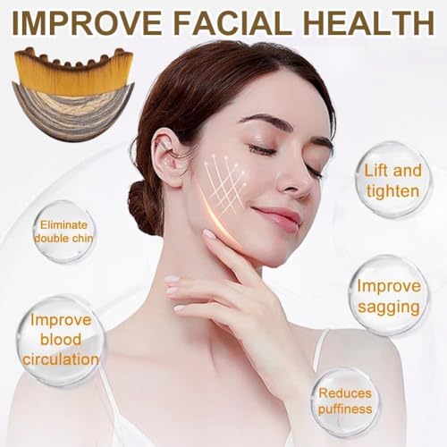 Image of UCRAVO Lymphatic Contour Face Brush for Facial Sculpting & Drainage | Jawline, Chin & Neck Massager | Anti-Puffiness Detox Tool | Soft Bristle Face Sculpt Brush with Travel Case for Glowing Skin Lift