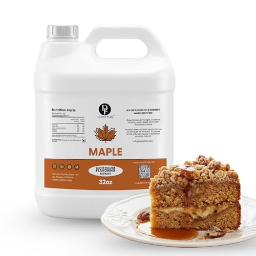Image of Dolce Flav Maple Extract 8 oz - Kosher, Sugar-Free, Concentrated Rich Maple Flavoring for Baking, Coffee & Desserts, Includes Measured Dropper