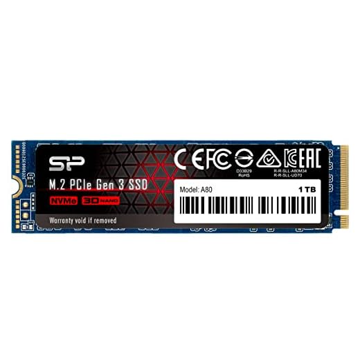Silicon Power 1TB-NVMe-PCIe Gen3x4 M.2 2280 R/W jusqu'à 3, 400/3, 000Mo/s SSD