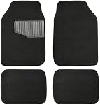 Amazon Basics Tapis de sol en caoutchouc universel pour voiture SUV Vanne & Un camion, 4-Piece, Noir, 63 cm L x 45 cm W (avant), 34 cm L x 45 cm W (réal)