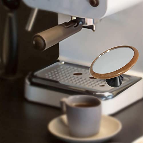Espejo para café espresso orientable con soporte de madera para cafetera 8