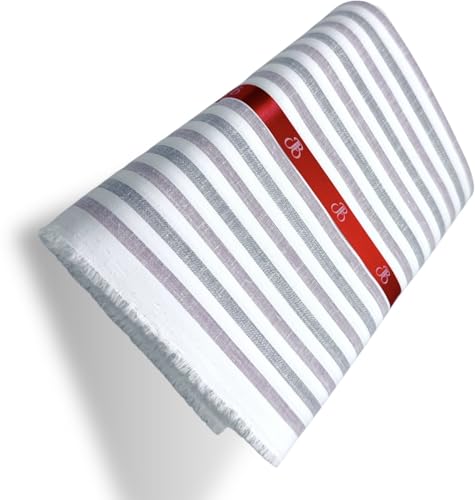 Image of JHABAK'S Unstitched Striped Shirt Fabric for Men - Cotton Linen Blend Lining Material - Shirt and Kurta Piece Cloth