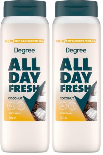 Image of Degree All Day Fresh Body Wash Fresh Coconut Deep Cleansing 20 oz (Pack of 2)