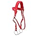 TOPINCN Horse Bridle, Red Adjustable Horse Bridle Rein Harness Horse Headstalls Bit Horse Equestrian Accessories with Soft Cushion
