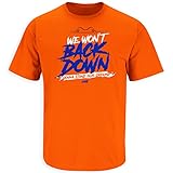 Won't Back Down T-Shirt for Florida College Fans (SM-5XL) (Orange Short Sleeve, X-Large)