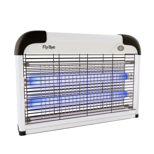 Fly-Bye Tuyaux Anti-Insectes électrique - Piège à moustiques - Piège à Mouches - Moustiquaire électrique - Anti-Mouches - Lumière UV 20 W - Grille en Maille 2800 V avec chaîne de Suspension Cover