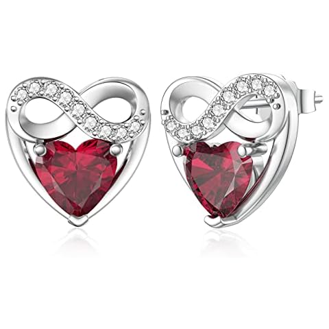 LANBEIDE Ruby Infinity Heart Earrings Cover