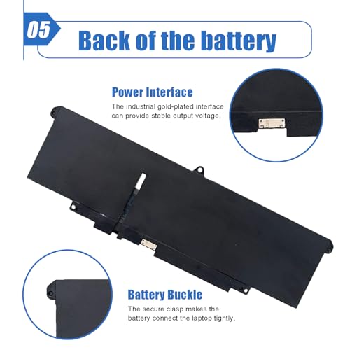 Image of 57Wh 66DWX Laptop Battery Replace for Dell Latitude 7340 7350 7440 7450 7640 7650 Series WW8N8 086D0Y 86D0Y 00HYH8 0HYH8 11.4V 4878mAh