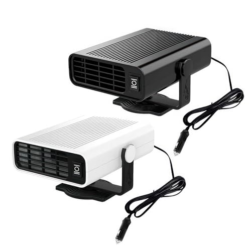 TOTMOX 12V 12W Autoheizung, 2-in-1-Elektroauto-Heizlüfter, Scheibenentfeuchter, 360 ° -Drehung, tragbarer Sommerlüfter