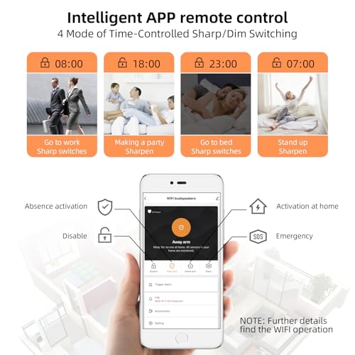 Fuers Home Security Systems WiFi Burglar Alarm System 120 dB Home Alarm Systems 6 Piece PIR Motion Alarm Sensor with Remote Control Shed Alarm System with Free App Notification for Home Safety - Image 6