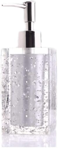 AVEO Bomba de jabón, botella cuadrada de resina de vidrio, botella de loción recargable con espuma para manos, dispensador de jabón para baño,