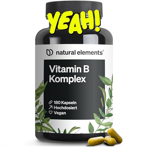 Vitamin B Komplex - 180 Kapseln - Hochdosiert: Mit 500 µg Vitamin B12 - alle 8 B-Vitamine (B1, B2, B3, B5, B6, B7, B9, B12) - vegan, in Deutschland produziert & laborgeprüft Vitamin B Komplex - 180 Kapseln - Hochdosiert: Mit 500 µg Vitamin B12 - alle 8 B-Vitamine (B1, B2, B3, B5, B6, B7, B9, B12) - vegan, in Deutschland produziert & laborgeprüft
