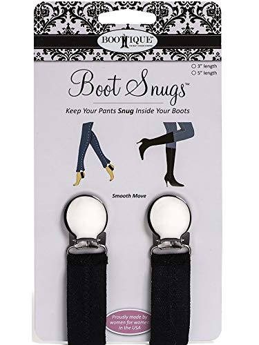 Boottique Boot Clips, Boot Straps, Boot Snugs for Pants (2-Pack 3 and 5 Black)