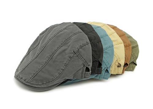 Image of Cotton Newsboy Cap for Men Flat Hats Adjustable Ivy Gatsby Driving Hat Cap