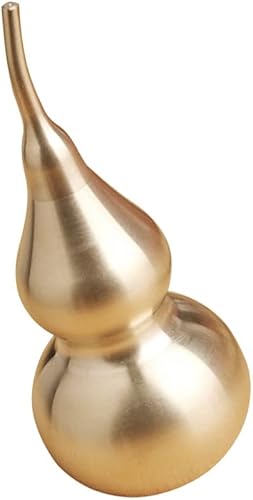 Botella de calabaza dorada de cobre Wu Lou figurita china de buena suerte Wu Lou Salud Prosperidad Decoración Estatua de cobre coleccionable para