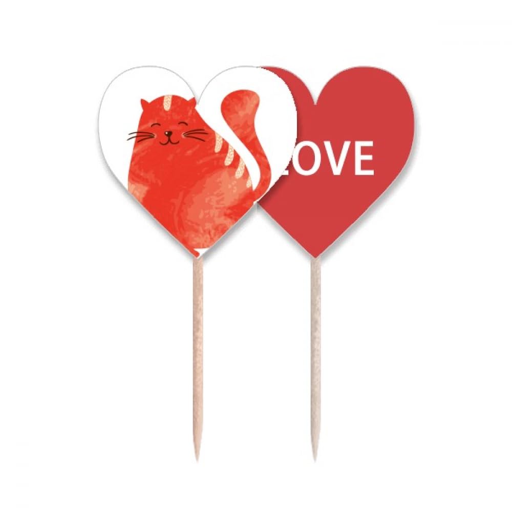 Lable cupcake pick chat orange aquarelle pour identifier vos plats et décorer sans effort