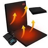 Juexica Portable Heated Seat Cushion Warm Stadium Seats Camping Outdoor with Back Support and 3 Level Winter Heated Seat Cover for Outdoors, No Power Bank(15.7 Inch,Black)