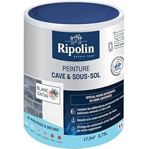 RIPOLIN Peinture Cave/Sous-sol 0,75L Blanc