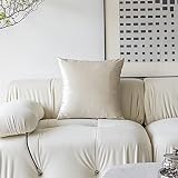 デメテックス 60x60cm（24x24インチ） 枕カバー ベージュ 装飾ベルベット ソファ用クッション ソフト プラッシュ ユーロ ピローシャム ウェディング パーティー ホリデー用 1枚セット 60x60cm アイボリー