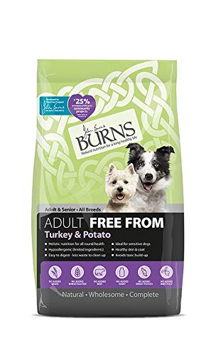 Burns Pet Nutrition Hypoallergenic Complete Dry Dog Food Adult and Senior Dog Grain Free Turkey and Potato Grain Free 12 kg