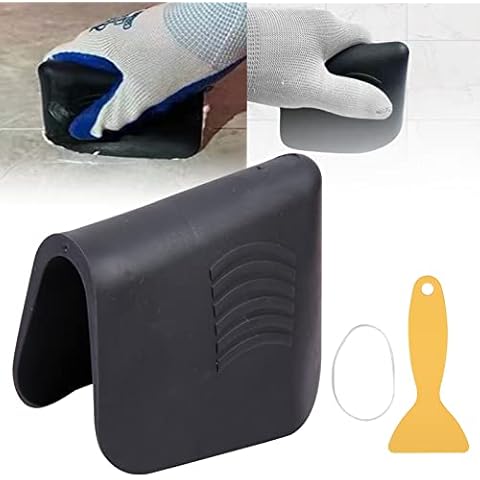 Matogle Caulking Finisher Tool Grout + Caulk Remover 2 in 1 with 1pcs Yellow Grout Scraper Easy Hand Caulking Tools for Kitchen Bathroom Flat Floor Wall Sink Joint Sealing Cover