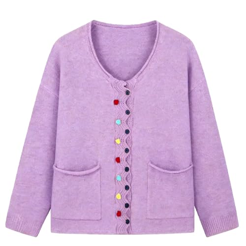 Image of JASCLS Women's Casual Loose Knit Cardigan Oversized Color Block Full Sleeve Sweaters for Women
