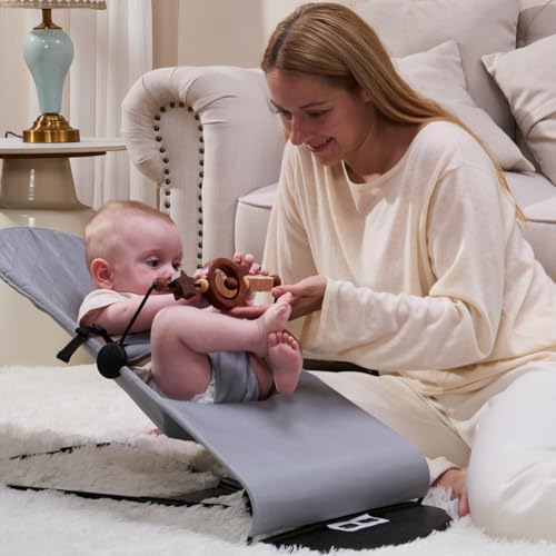 WYFWFDF Toy Bar Compatible with Baby Bjorn Bouncer Toy Bar for Baby Bouncer, Durable Wooden Baby Bouncer Toy Bar Attachment, Rotatable Baby Sensory Toy (Natural Wood Colors) - Thumbnail 3