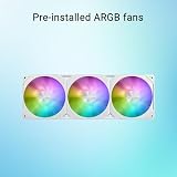 ASUS Prime LC ARGB White Edition All-in-One płynny procesor chłodzący (powiększona powierzchnia styku, blok wodny z soczewkami lustrzanymi Infinity Infinity, wentylator ARGB, Intel LGA 1851, 1700,