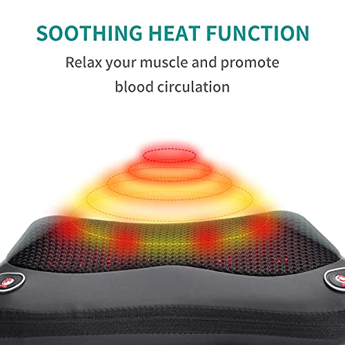 Back Massager, Nekteck Shiatsu Back and Neck Massage Pillow with Heat, Electric Deep Tissue Kneading Massager for Shoulders, Back, Calf, Feet, Relaxation Gifts for Family, Use at Home, Office and Car Back Massager, Nekteck Shiatsu Back and Neck Massage Pillow with Heat, Electric Deep Tissue Kneading Massager for Shoulders, Back, Calf, Feet, Relaxation Gifts for Family, Use at Home, Office and Car