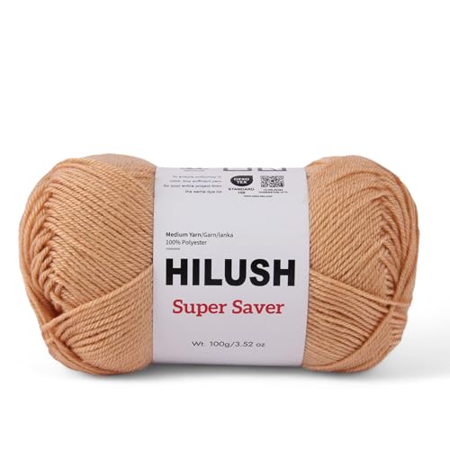 Image of SUPERSAVER, Poly Yarn Supersoft Hand Knitting Wool Ball, (1 Ball /100 Gram Each) Ball Suitable for Craft, Crochet, Amigurumi, Embroidery, Toys, Garments, Flowers and Hobby Projects , 2 Fine , Shade no (golden beige)