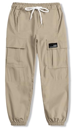 Image of Cromoncent Girls&Womens Cargo Pants Elastic Waist Lightweight Outdoor Jogger Pants, 6 Years - XX-Large
