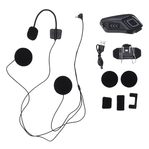Haut-parleur casque moto Bluetooth 5.4 IPX8 en ABS noir