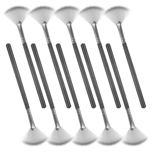 NOLITOY 10 Piezas cepillo para resaltar felpa bigudí agente de mudanzas polvo ácido pinceles maquillaje pinceis maquilhagem cepillo para contornear esteticista facial lana de fibra Black