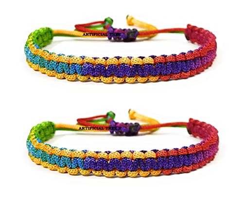Image of ARTIFICIAL TREE HANDMADE KALA DHAGA BRACELET ADJUSTABLE FOR WOMEN MEN GIRLS BOYS Nazar Bracelets 2 Piece