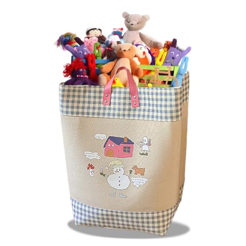 AIRCADIA Cesta de almacenamiento para niños con peluche, 88 L, almacenamiento plegable con asas, grande para cesta de ropa infantil, cesta de juguetes para almacenamiento de peluches