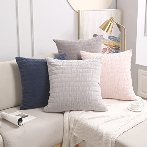Cocoploceus 26X26 Pillow Covers Set Of 2 Euro Sham Pillow Covers Velvet Farmhouse Pillow Covers Decorative Square Pillow Shams Soft Large Cushion Cover For Bed Couch Bench Sofa, Pink #TOP6