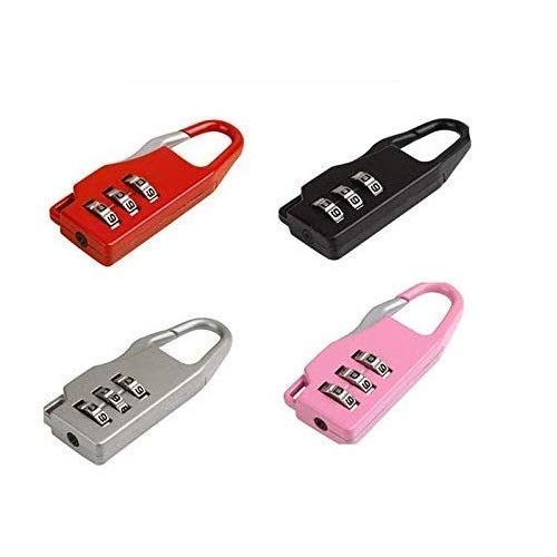 Image of PENS Combination Luggage Padlock 3 Dial Resettable Lock For Suitcase, Laptop Bag /Multi-Purpose Safety Number Lock Random Color & Patten May Vary (Pack Of 2)