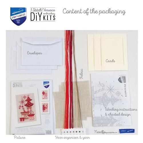 Image of Vervaco Greeting Card kit Christmas Motifs Set of 3