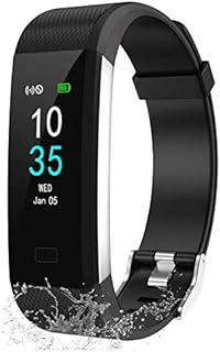 LEBEXY Fitness Armband Wasserdicht IP68 | Fitness Tracker Uhr | Smartwatch Schrittzähler Aktivitätstracker | Kalorienzähler Sportuhr eingebautes GPS, S2-Version, Schwarz