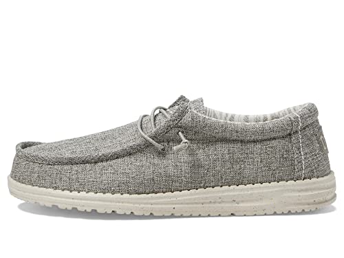 Hey Dude Wally Eco Loafers for Men and Women, Textile Upper with Round Toe Design and Lace Detailing Linen Iron 44 (US Men's 11) Medium4