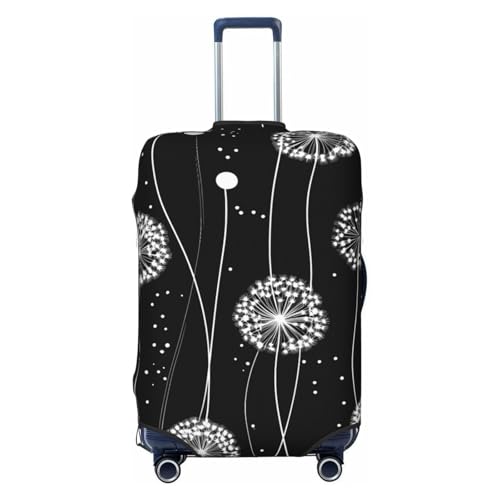 Dandelion Flowers Pattern Elastic Travel Luggage Cover, Washable Spandex Suitcase Protector, Anti-Scratch Fits 18-32 Inch