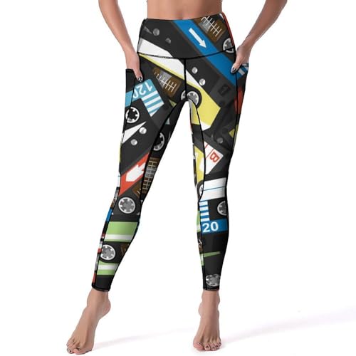 Legging femmes ruban pour yoga et sport taille haute en taille S