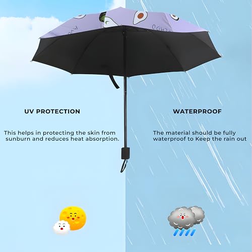 Image of Kraptick Printed Travel Umbrella for Rain, UV, Wind Proof, Water-Proof Umbrella for Men /Women /Boys /Girls /Kids (UMBR-02)