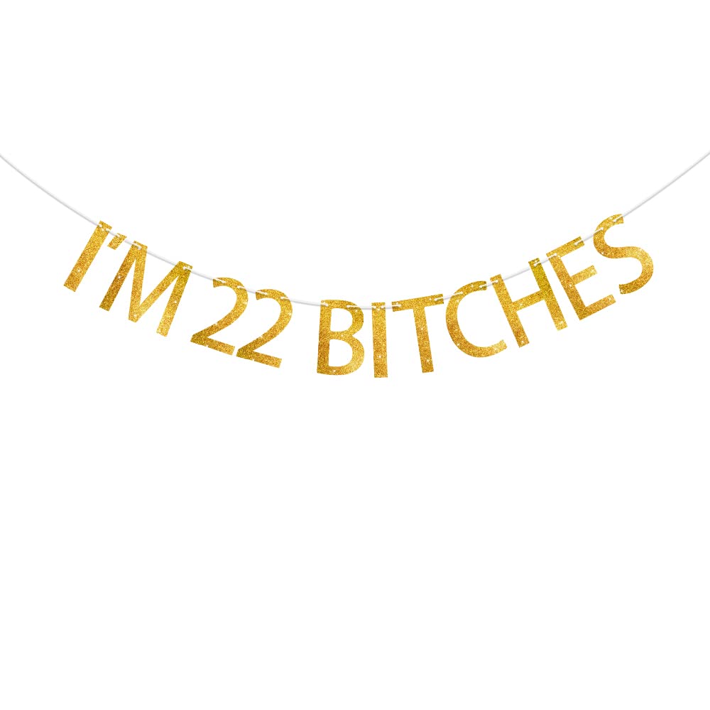 Santonila I'm 22 Bitches Banner for Women Girls 22nd Birthday Party Decorations