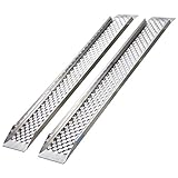【Rostfrei】Gebaut mit einer starken und langlebigen rostfreien Aluminiumkonstruktion, hergestellt aus leichtem Aluminium mit jeweils 3,5 kg. Jede LKW-Rampe misst 150 cm L x 21,5 cm W x 4 cm H.