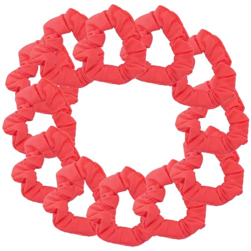 12 Pack Solid Hair Ties Scrunchies (Coral)