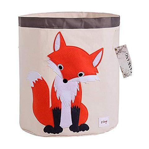 FANKANG Storage Baskets,Collapsible & Convenient Nursery Hamper/Laundry Bin/Toy Collection Organizer for Kid's Room (Fox) Cover